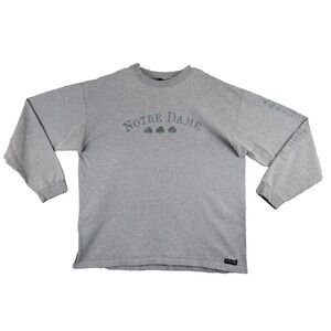 Jansport Notre Dame Fighting Irish Long Sleeve T Shirt Mens Large Gray Shamrocks